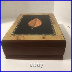 VTG Beautiful Mahogany Cigar Humidor Box with Hygrometer Wooden Cigar