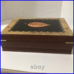 VTG Beautiful Mahogany Cigar Humidor Box with Hygrometer Wooden Cigar