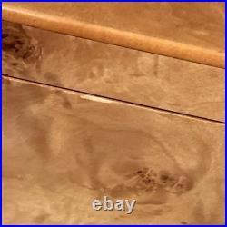 VTG Cigar Humidor Cedar Interior Exotic Burled Wood Birdseye Maple Hygrometer