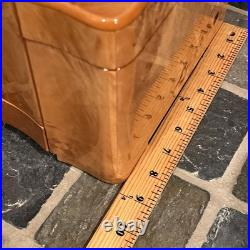 VTG Cigar Humidor Cedar Interior Exotic Burled Wood Birdseye Maple Hygrometer