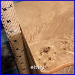 VTG Cigar Humidor Cedar Interior Exotic Burled Wood Birdseye Maple Hygrometer