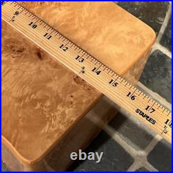 VTG Cigar Humidor Cedar Interior Exotic Burled Wood Birdseye Maple Hygrometer