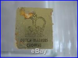 VTG Glass Box Humidor Dutch Masters Crowns Cigar Tobacco original sticker seal