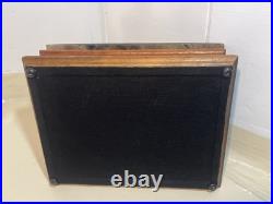 VTG INCOLAY Stone & Wood Jewelry Trinket Cigar Humidor BOX DOGS PLAYING POKER