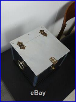 VTG Mid Century Retro Stainless Steel Lock Box Style Tobacco Humidor Stash Safe