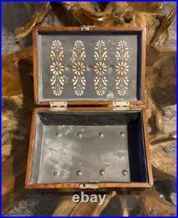 Very Rare Antique Victorian Oak Wood Cigar Humidor Box Patented In 1890