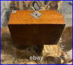 Very Rare Antique Victorian Oak Wood Cigar Humidor Box Patented In 1890
