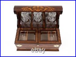 Victorian Antique Rosewood Decanter Humidor Games Box circa 1900