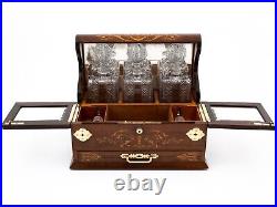 Victorian Antique Rosewood Decanter Humidor Games Box circa 1900