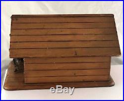 Victorian Dog in Kennel Figural Wood Cigar Humidor Box