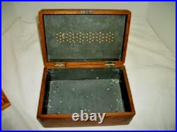 Victorian Oak Bronze Cigar Box Humidor Art Nouveau Face Hardware English 1870s