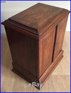 Victorian inlaid Walnut 3 drawer Cigar Humidor Cabinet. Victorian Humidor