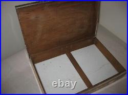 Vinatge Dunhill Sterling Silver wood porcelain lined cigar cigarette box Humidor