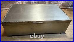 Vintage 1920s SilverCrest Sterling SilverPlated Bronze Humidor Cigar Box #502-55