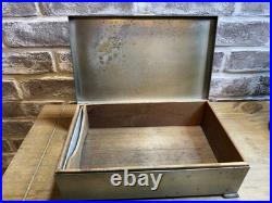 Vintage 1920s SilverCrest Sterling SilverPlated Bronze Humidor Cigar Box #502-55