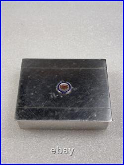Vintage 1950s United States Steel USS Metal Humidor Cigar Wood Box Holder Case