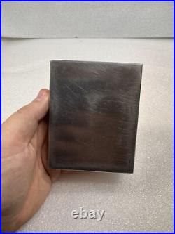 Vintage 1950s United States Steel USS Metal Humidor Cigar Wood Box Holder Case