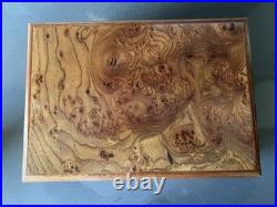 Vintage Agresti Burled Wood Italian Handmade Cigar Humidor Beautiful