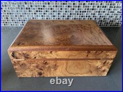 Vintage Agresti Burled Wood Italian Handmade Cigar Humidor Beautiful