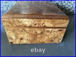 Vintage Agresti Burled Wood Italian Handmade Cigar Humidor Beautiful