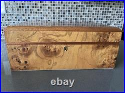 Vintage Agresti Burled Wood Italian Handmade Cigar Humidor Beautiful
