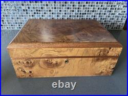 Vintage Agresti Burled Wood Italian Handmade Cigar Humidor Beautiful