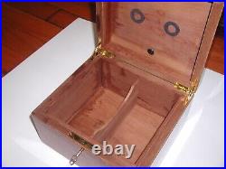Vintage Alfred Dunhill Inlaid Burl Wood Cigar Box Made in France 10 X 9 X 6
