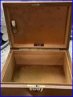 Vintage Alfred Dunhill Ltd Wood Cigar Box Humidor- NO KEY