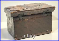 Vintage Antique Folk Art Humidor Box Sculpture Nobody Smokes But Father