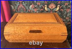Vintage Art Deco Burl Maple Wood Gentleman's Box / Cigar Humidor