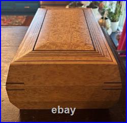 Vintage Art Deco Burl Maple Wood Gentleman's Box / Cigar Humidor