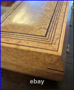 Vintage Art Deco Burl Maple Wood Gentleman's Box / Cigar Humidor