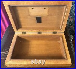 Vintage Art Deco Burl Maple Wood Gentleman's Box / Cigar Humidor