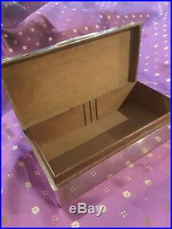 Vintage Birmingham Sterling Silver Cigarette/Cigar Humidor Box, 511grms 1920 era
