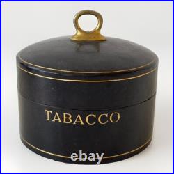 Vintage Black Leather Tabacco Tobacco Humidor Box Italian Leather Gold Embossed Vintage Black Leather Tabacco Tobacco Humidor Box Italian Leather Gold Embossed