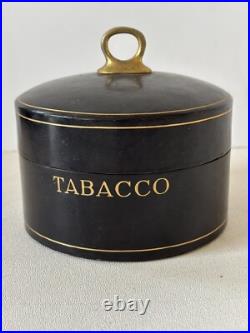 Vintage Black Leather Tabacco Tobacco Humidor Box Italian Leather Gold Embossed Vintage Black Leather Tabacco Tobacco Humidor Box Italian Leather Gold Embossed