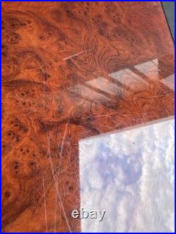 Vintage Burl Wood Humidor Large Cigar Box with Hygrometer & Brass Hinges