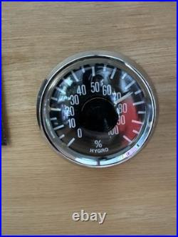 Vintage Burl Wood Humidor Large Cigar Box with Hygrometer & Brass Hinges