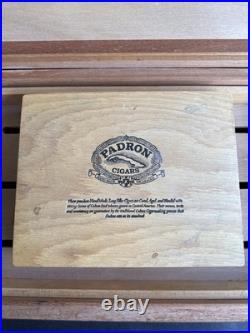 Vintage Burl Wood Humidor Large Cigar Box with Hygrometer & Brass Hinges