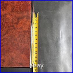 Vintage Burl Wood Humidor Large Cigar Box with Hygrometer & Brass Hinges