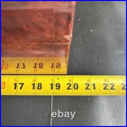 Vintage Burl Wood Humidor Large Cigar Box with Hygrometer & Brass Hinges