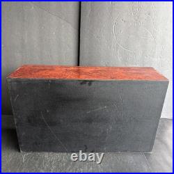 Vintage Burl Wood Humidor Large Cigar Box with Hygrometer & Brass Hinges