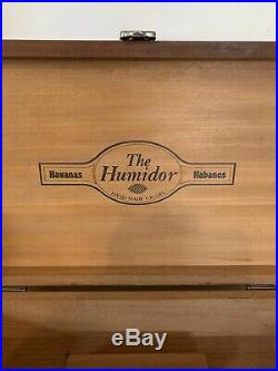 Vintage Cigar Humidor Case Box Presentation Campaign Brass Handles Brass Bound