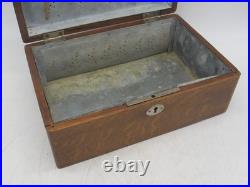 Vintage Cigar Humidor Old Wooden Cigar Box Tin Lined 1920's Cool 10x7x4 Vintage Cigar Humidor Old Wooden Cigar Box Tin Lined 1920's Cool 10x7x4