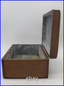 Vintage Cigar Humidor Old Wooden Cigar Box Tin Lined 1920's Cool 10x7x4 Vintage Cigar Humidor Old Wooden Cigar Box Tin Lined 1920's Cool 10x7x4