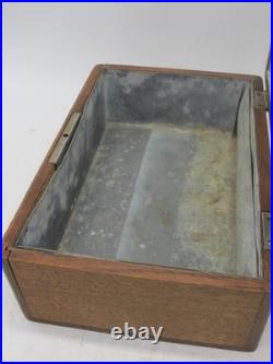 Vintage Cigar Humidor Old Wooden Cigar Box Tin Lined 1920's Cool 10x7x4 Vintage Cigar Humidor Old Wooden Cigar Box Tin Lined 1920's Cool 10x7x4
