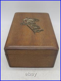 Vintage Cigar Humidor Old Wooden Cigar Box Tin Lined 1920's Cool 10x7x4 Vintage Cigar Humidor Old Wooden Cigar Box Tin Lined 1920's Cool 10x7x4