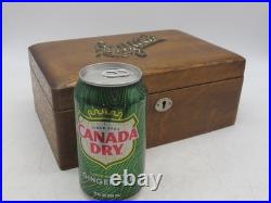 Vintage Cigar Humidor Old Wooden Cigar Box Tin Lined 1920's Cool 10x7x4 Vintage Cigar Humidor Old Wooden Cigar Box Tin Lined 1920's Cool 10x7x4