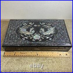 Vintage Cigarette or Cigar Box/Humidor Mother Of Pearl and/or Lacquered Wood