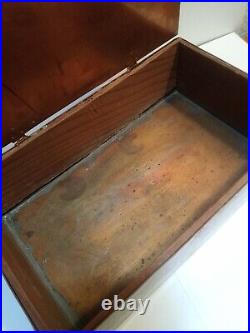 Vintage Copper Humidor Cigar Box Size WithPegasus Etched Top. Hand Made MRB4B